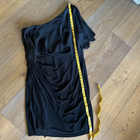 Adrianna Papell Jersey Chiffon Overlay One Shoulder Dress - Picture 5 of 12